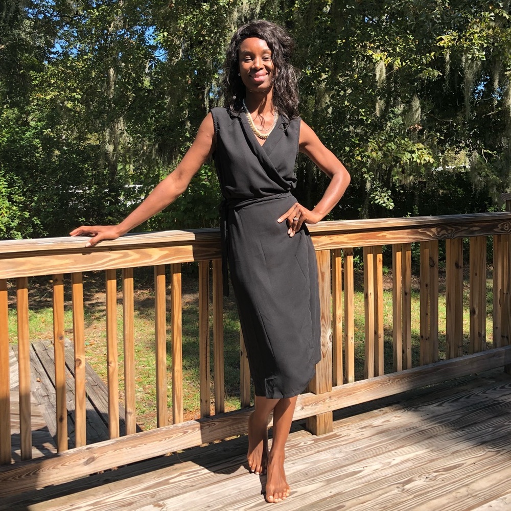 WAIST TIE WRAP DRESS